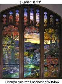 Tiffany Autumn Landscape Stained Glass